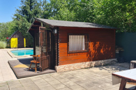 A beautiful garden with a cottage and a swimming pool in Nová Stráž for sale