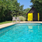 ZNÍŽENÁ CENA - Krásna veľká záhrada s chatkou a bazénom v Novej Stráži na predaj